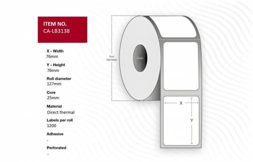  Label 105 x 251mm, Core 76mm, 