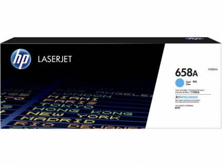 Color LaserJet 658A Cyan LaserJet Toner Cartridge 6K