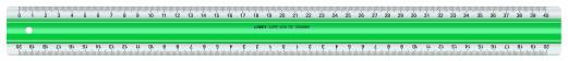 Lineal Linex 40 cm Super S40MM klar/grøn m/2 gummiribber