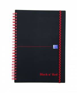 Notesbog Oxford Black n´Red A5 linPP spiral 140 blade m/elast