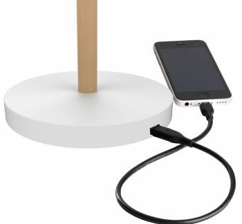 Lampe Unilux Vicky ═ hvid/træ