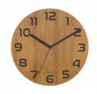 CLOCK PALMA BAMBOU ULX BLACK/WOOD EU