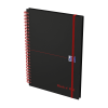 Notesbog&nbsp;Oxford&nbsp;Black&nbsp;n&acute;Red&nbsp;A5 linPP&nbsp;spiral&nbsp;140&nbsp;blade m/elast Bl&oslash;dt Polyprocover omslag