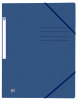 Kartonmappe OXFORD m/elastik & 3 klapper A4 M&oslash;rkebl&aring; 