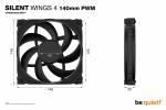 be quiet! Silent Wings 4 Fan 1-pack Sort 140 mm