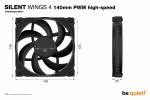 be quiet! Silent Wings 4 Fan 1-pack Sort 140 mm