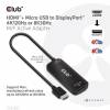 Club 3D CAC-1335 HDMI til DisplayPort aktiv Adapter med USB kabel Sort