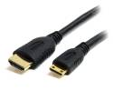 StarTech.com 1m High Speed HDMI Cable with Ethernet HDMI to HDMI Mini HDMI-kabel med Ethernet 1m Sort
