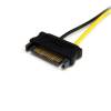 StarTech.com 15 pin Serial ATA strøm (male) - 8 pin PCI Express-strøm (male) 15cm Strømkabel