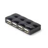 4 Port USB Hub 2.0 Mobile Black