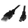 StarTech.com 1m Mini USB Cable Cord - A to Up Angle Mini B - Up Angled Mini USB Cable - 1x USB A (M), 1x USB Mini B (M) - Black (USBAMB1MU) USB-kabel 1m Sort