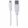 Manhattan USB-A to Micro-USB Cable, 1m, Male to Male, White, 480 Mbps (USB 2.0), Hi-Speed USB, Lifetime Warranty, Polybag USB-kabel 1m Hvid