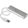 StarTech.com 4 Port Portable USB 3.0 Hub Built-in Cable - Aluminum and Compact USB Hub (ST43004UA) Hub 4 porte USB