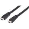 Manhattan HDMI Cable with Ethernet (CL3 rated, suitable for In-Wall use), 4K@60Hz (Premium High Speed), 10m, Male to Male, Black, Ultra HD 4k x 2k, In-Wall rated, Fully Shielded, Gold Plated Contacts, Lifetime Warranty, Polybag HDMI-kabel med Ethernet 10m