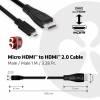 Club 3D Micro HDMI til HDMI 2.0 1m 4K60Hz