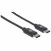 Manhattan USB 2.0 USB Type-C kabel 1m Sort
