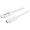 StarTech.com 40Gbps Thunderbolt 3 Cable - 1.6ft/0.5m - White - 5k 60Hz/4k 60Hz - Certified TB3 USB-C Charger Cord w/ 100W Power Delivery (TBLT34MM50CW) Thunderbolt kabel 50cm