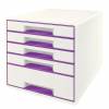 Desk cube WOW m/5-skuffer hvid/lilla