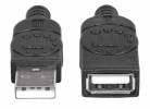 Manhattan USB 2.0 USB forlængerkabel 1m Sort