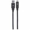 Manhattan USB-C to USB-A Cable, 2m, Male to Male, 5 Gbps (USB 3.2 Gen1 aka USB 3.0), 3A (fast charging), SuperSpeed USB, Black, Lifetime Warranty, Polybag USB Type-C kabel 2m Sort