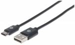 Manhattan USB 2.0 USB Type-C kabel 3m Sort