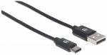 Manhattan USB 2.0 USB Type-C kabel 3m Sort