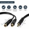 StarTech.com 6 in. 3.5mm Audio Splitter Cable - Stereo Splitter Cable - Gold Terminals - 3.5mm Male to 2x 3.5mm Female - Headphone Splitter (MUY1MFF) Lydsplitter 15.2cm
