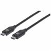 Manhattan USB 2.0 USB Type-C kabel 2m Sort