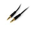 StarTech.com 15 ft. (4.6 m) 3.5mm Audio Cable - 3.5mm Slim Audio Cable - Gold Plated Connectors - Male/Male - Aux Cable (MU15MMS) Audiokabel Sort 4.6m
