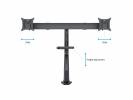 M VESA Gas Lift Arm w. Duo Crossbar 2 Bl