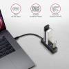 Axagon HUE-M1C interface hub USB 3.2 Gen 1 (3.1 Gen 1) Type-C 5000 Mbit/s Sort