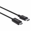 Manhattan Video/audiokabel DisplayPort / HDMI 3m Sort