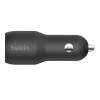 DUAL USB-A CAR CHARGER 12W X2 BLK