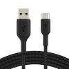 USB-A to USB-C Cable Braided 1M Black