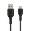 USB-A to USB-C Cable Braided 1M Black