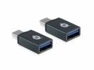 Conceptronic DONN03G DONN USB-C to USB-A OTG Adapter 2-Pack, USB 3.1 Gen 1, Male/ Female, Black]