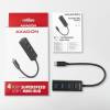 Axagon HUE-M1C interface hub USB 3.2 Gen 1 (3.1 Gen 1) Type-C 5000 Mbit/s Sort
