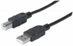 Manhattan USB 2.0 USB-kabel 3m Sort