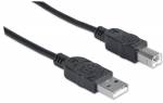 Manhattan USB 2.0 USB-kabel 3m Sort