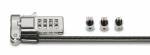 Kensington Universal 3-in-1 Combination Laptop Lock - Resettable Sikkerhedskabelsl&aring;s