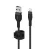 Belkin CHARGE USB-A LTG Braided Sil 1M B