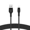 Belkin CHARGE USB-A LTG Braided Sil 1M B