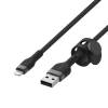 Belkin CHARGE USB-A LTG Braided Sil 1M B