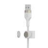 Belkin CHARGE USB-A LTG Braided Sil 1M W