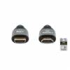 Manhattan HDMI Cable with Ethernet, 8K@60Hz (Ultra High Speed), 3m (Braided), Male to Male, Black, 4K@120Hz, Ultra HD 4k x 2k, Fully Shielded, Gold Plated Contacts, Lifetime Warranty, Polybag HDMI-kabel med Ethernet 3m Sort