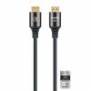 Manhattan HDMI Cable with Ethernet, 8K@60Hz (Ultra High Speed), 3m (Braided), Male to Male, Black, 4K@120Hz, Ultra HD 4k x 2k, Fully Shielded, Gold Plated Contacts, Lifetime Warranty, Polybag HDMI-kabel med Ethernet 3m Sort