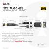 Club 3D Videoadapterkabel HDMI / VGA / audio 2m Sort