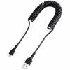 StarTech.com 1m (3ft) USB to Lightning Cable, MFi Certified, Coiled iPhone Charger Cable, Black, Durable and Flexible TPE Jacket Aramid Fiber, Heavy Duty Coil Charging Cable - Rugged USB Lightning Cable (RUSB2ALT1MBC) Lightning-kabel 1m