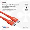 Club 3D USB 2.0 USB Type-C kabel 2m Rød