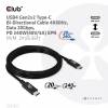 Club 3D USB4 Gen2x2 USB Type-C kabel 2m Sort